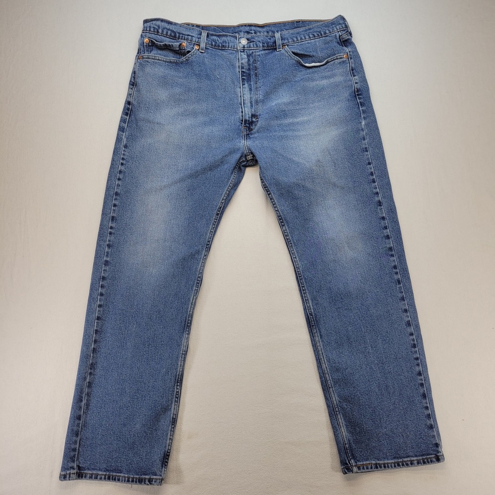 Levi's 505 Jeans Mens 40x30 Blue Regular Straight Light Wash Mid Rise Denim